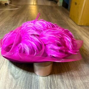 Essence Hat.Com  Elegant Women’s Church Hat - Pink Feather